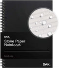 Stone Paper Waterproof Spiral Notebook 7.20x10.11 in Ruled Black