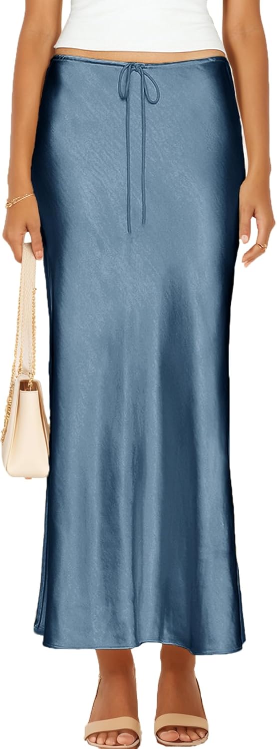 Womens Satin Silk Maxi Skirts for Casual and Formal Occasions