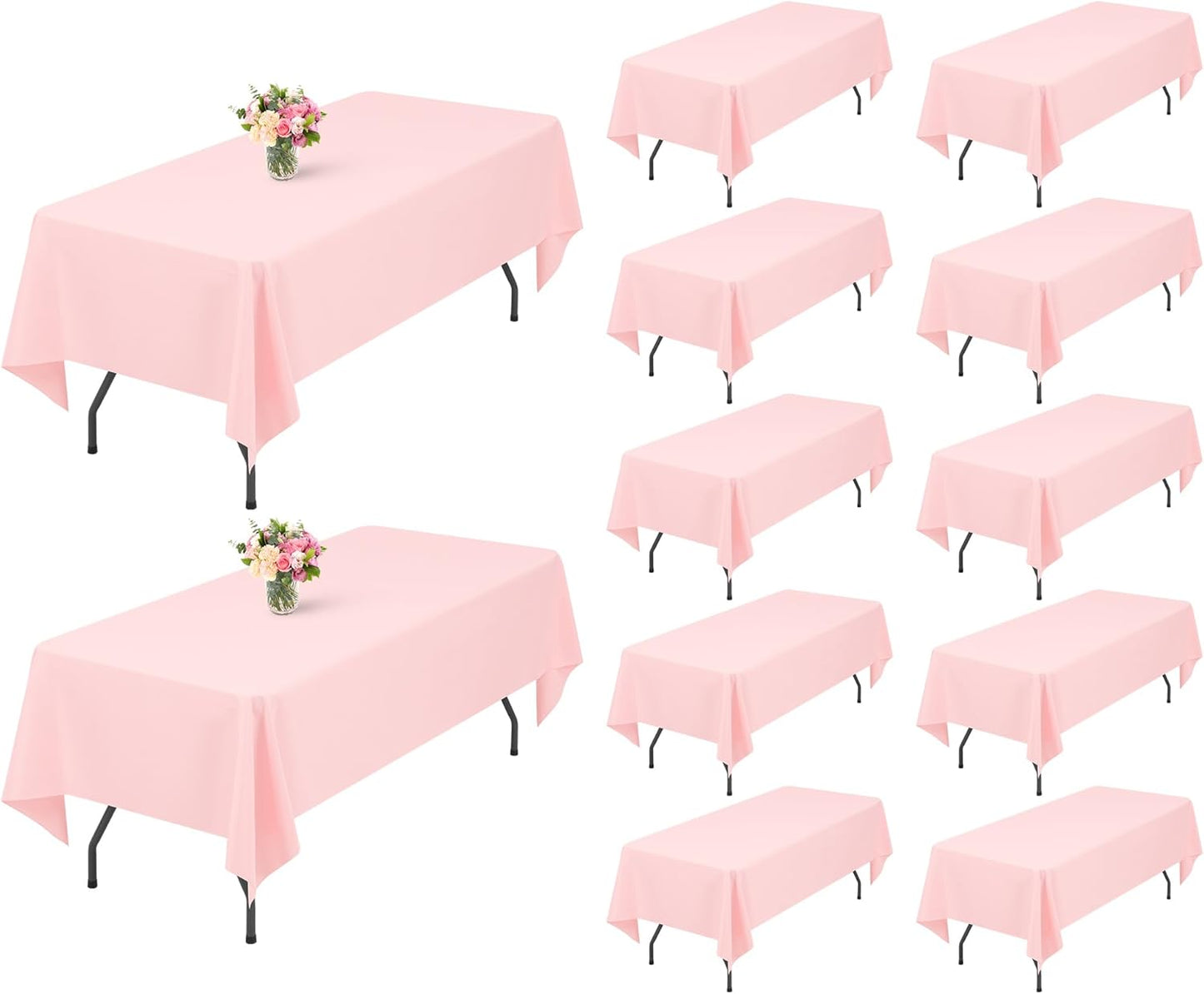 Elegant Pink Rectangle Tablecloths for Weddings and Parties