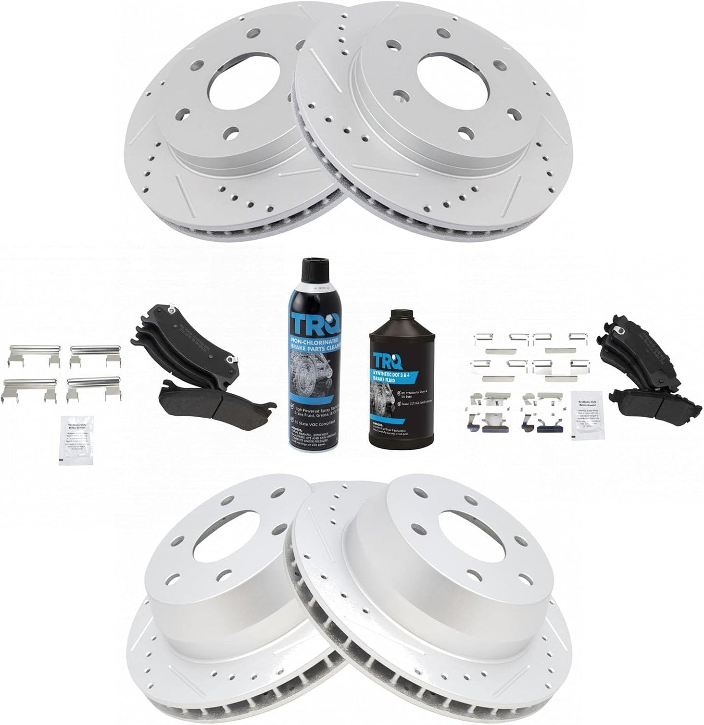 TRQ Brake Pad & Rotor Kit for 2002 Chevrolet Avalanche 1500