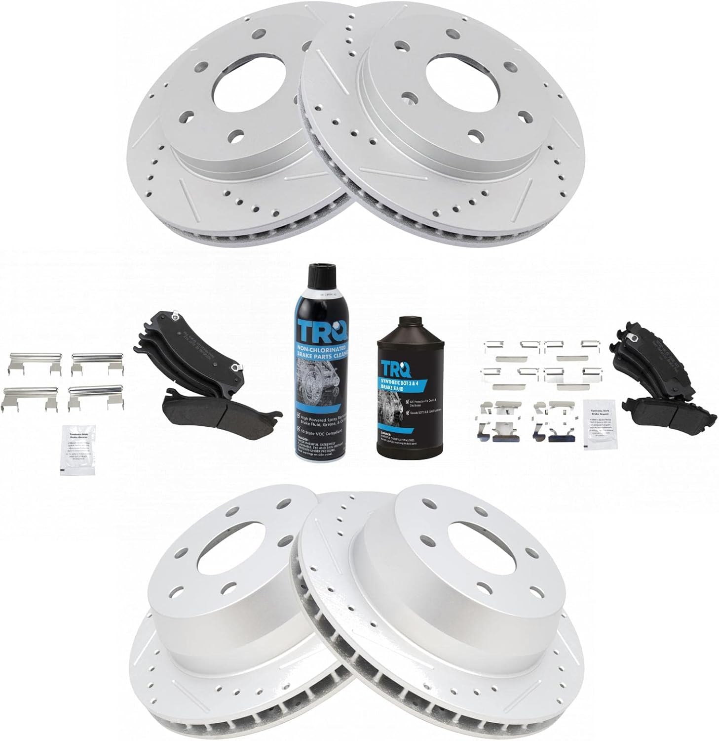 TRQ Brake Pad & Rotor Kit for 2002 Chevrolet Avalanche 1500