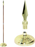 Super Tough Indoor Flag Pole Kit 7ft - Sturdy Gold Base and Toppers