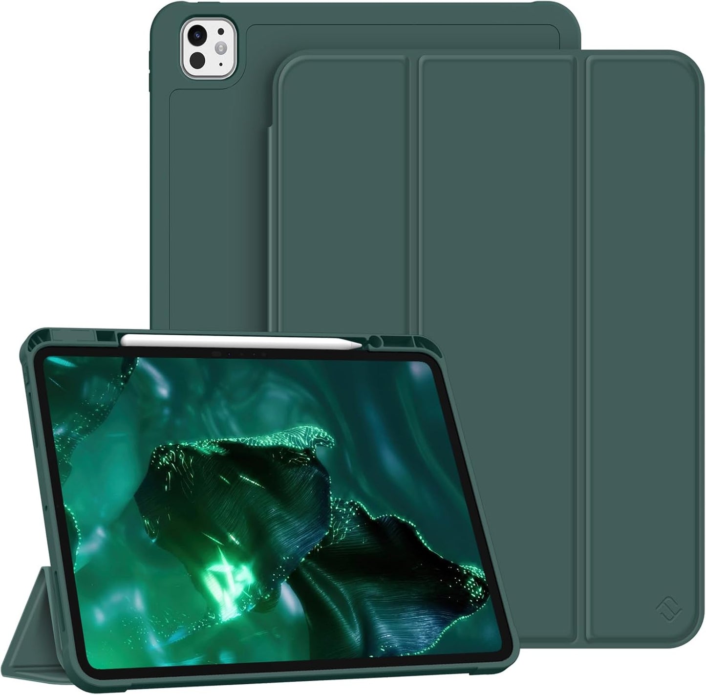 Fintie SlimShell iPad Pro 13-inch Case - Pencil Holder, Midnight Green