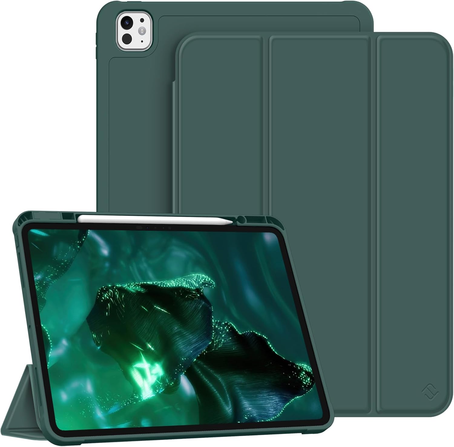 Fintie SlimShell iPad Pro 13-inch Case - Pencil Holder, Midnight Green