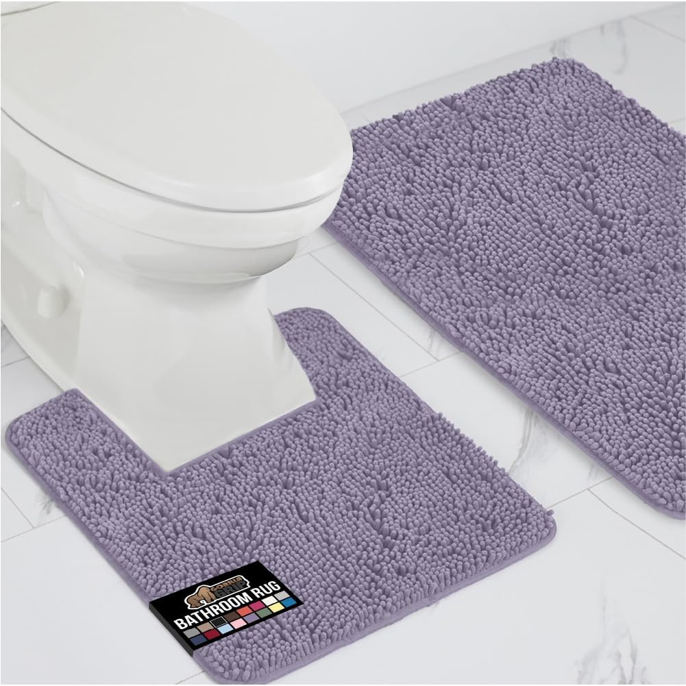 GORILLA GRIP Soft Chenille Bathroom Rug Sets for Cozy Comfort