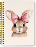 Coquette Pink Bows Animal Notebook - Compact 5.5 x 8.3 Spiral