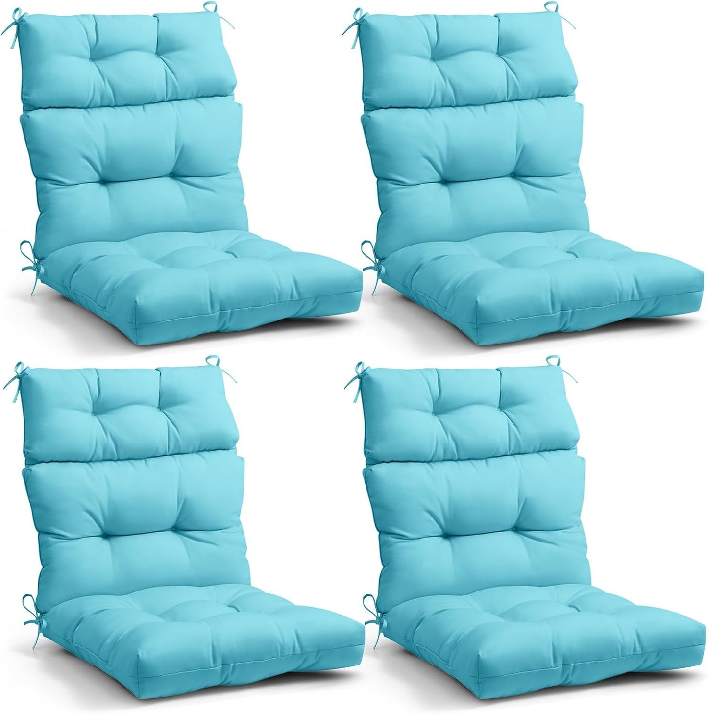 EAGLE PEAK High Back Patio Chair Cushions Set of 4, Light Blue