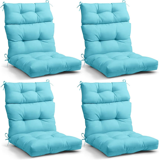 EAGLE PEAK High Back Patio Chair Cushions Set of 4, Light Blue