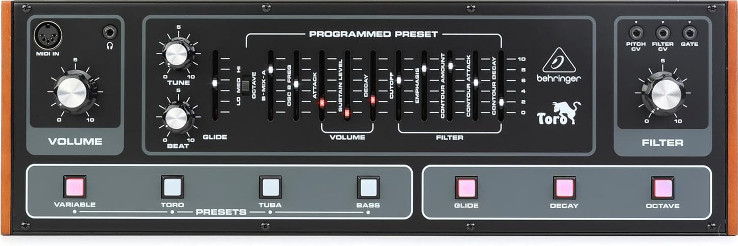 Behringer TORO Analog Bass Synthesizer with 2 VCOs and More