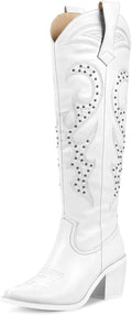 Unique Embroidered Knee High Cowboy Boots for Women's Fashion
