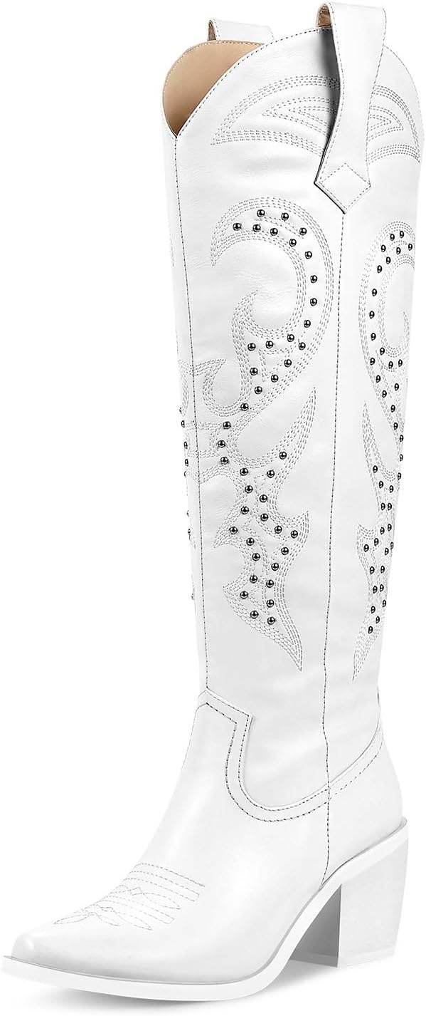 Knee High Cowboy Cowgirl Boots for Women with Unique Embroidery