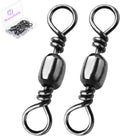 Fishing Barrel Swivels - 50Pcs Solid Ring Rolling Swivel Connector