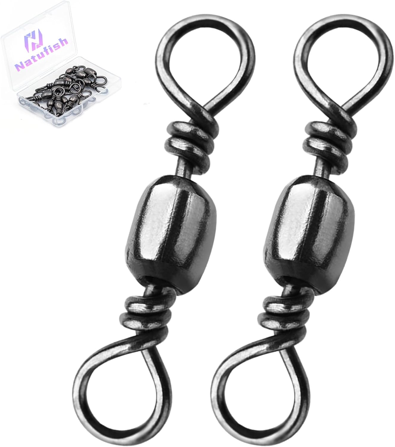 Natufish 50Pcs Solid Ring Swivels - High Strength for Saltwater!