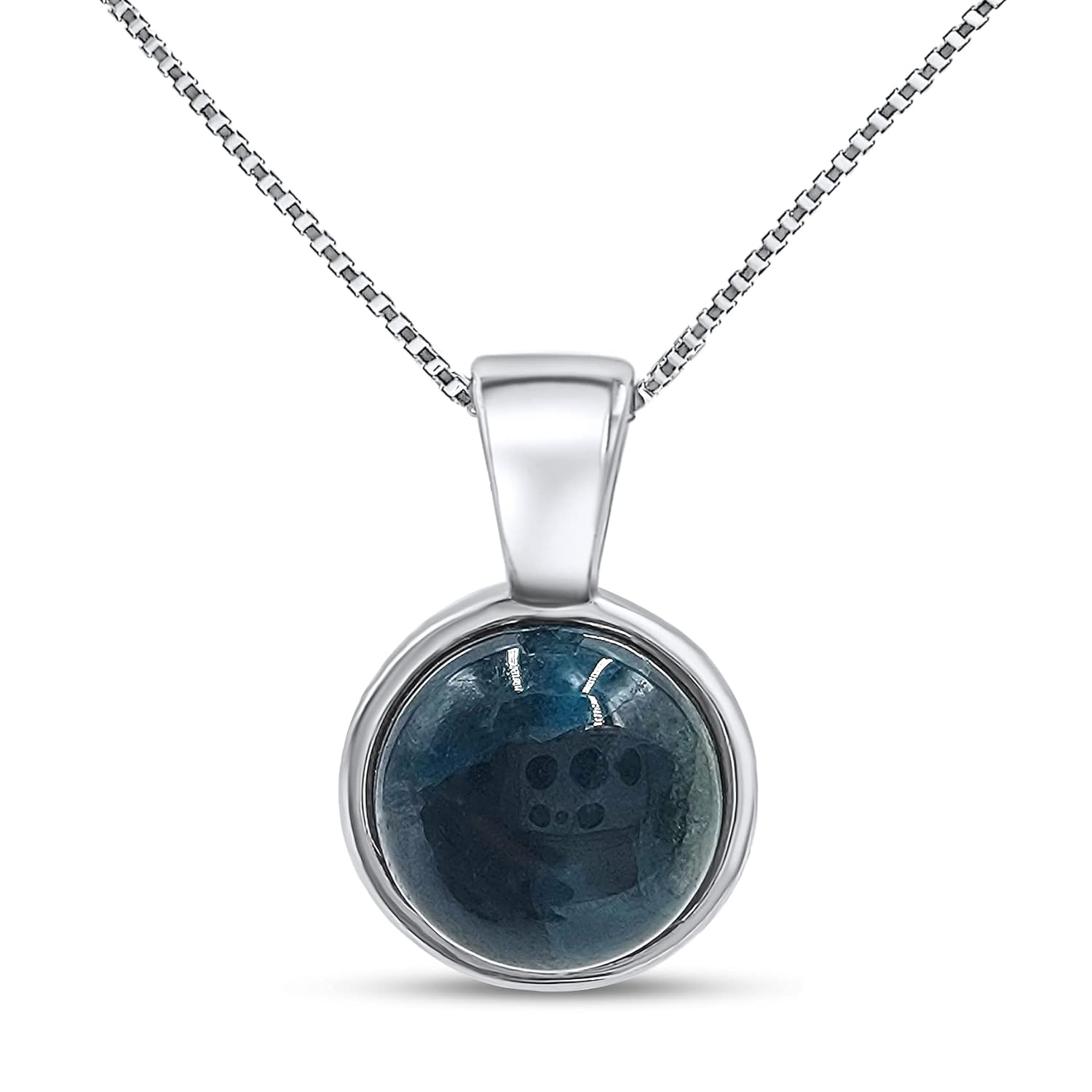 Natural Neon Apatite Gemstone Pendant in White Gold Setting