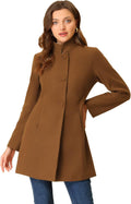 Allegra K Women's Winter Overcoat Mid-Long Stand Collar - Warm Shop