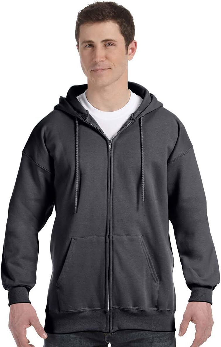 Hanes Men's Ultimate Full-Zip Hoodie - Comfortable Fleece Zippered Sweatshirt