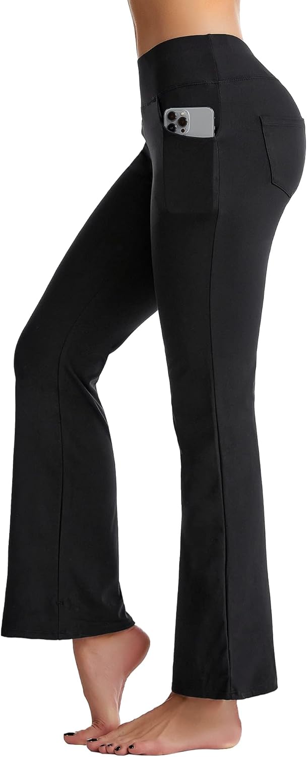 CAMBIVO High Waist Yoga Pants with Pockets & Tummy Control