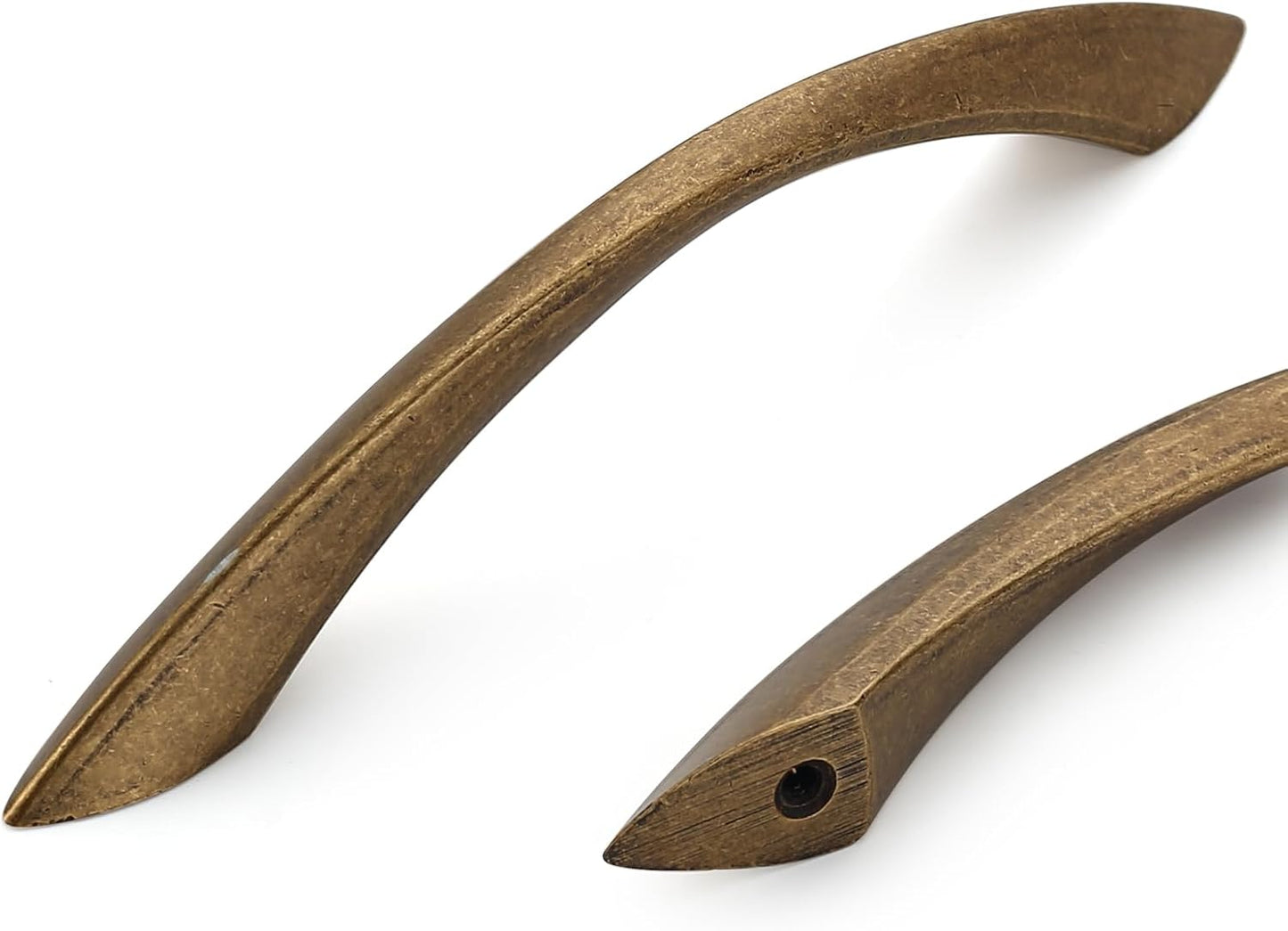Antique Brass 5 Inch Kitchen Arch Twisted Cabinet Pulls Set