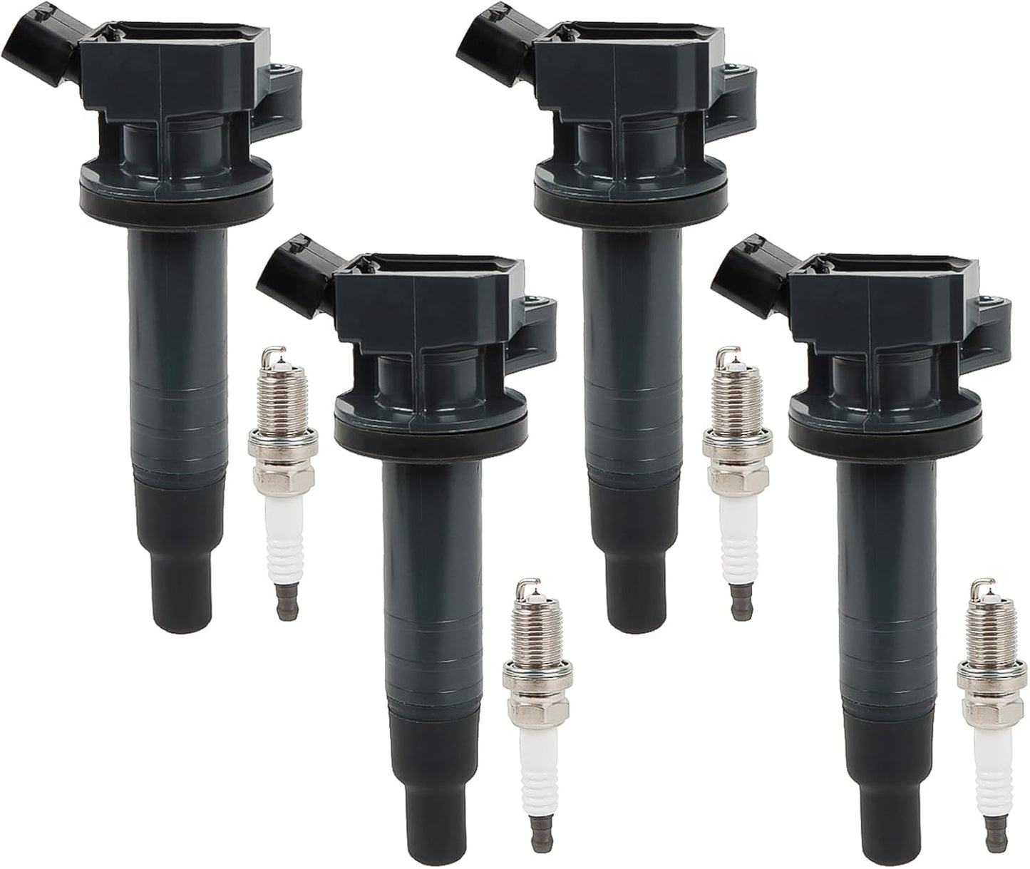 4PCS UF247 Ignition Coils and 7092 Iridium Spark Plugs Set
