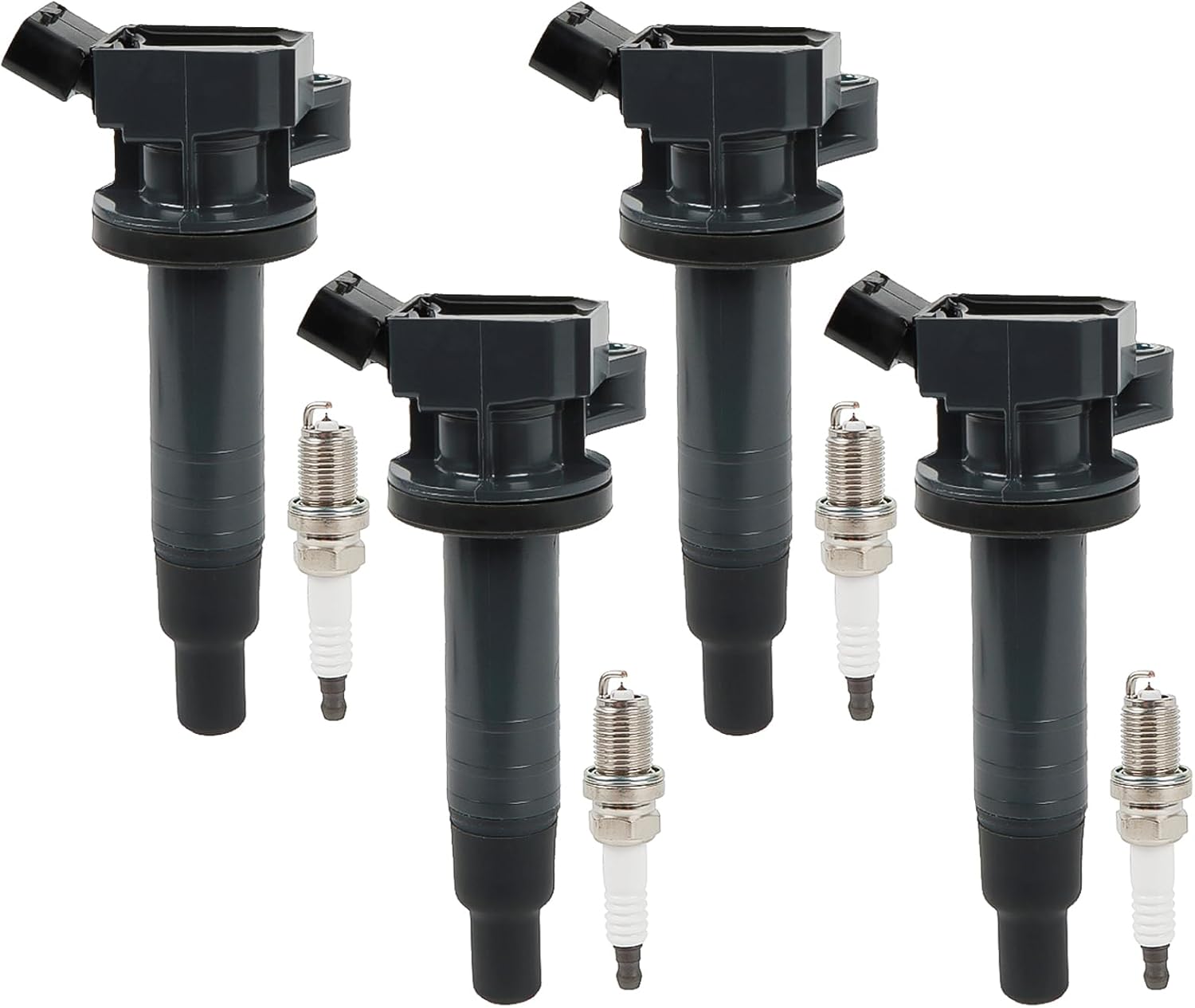 4PCS UF247 Ignition Coils and 7092 Iridium Spark Plugs Set