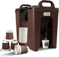YUANHAO 2.5 GAL Brown Insulated Beverage Dispenser - Large Capacity
