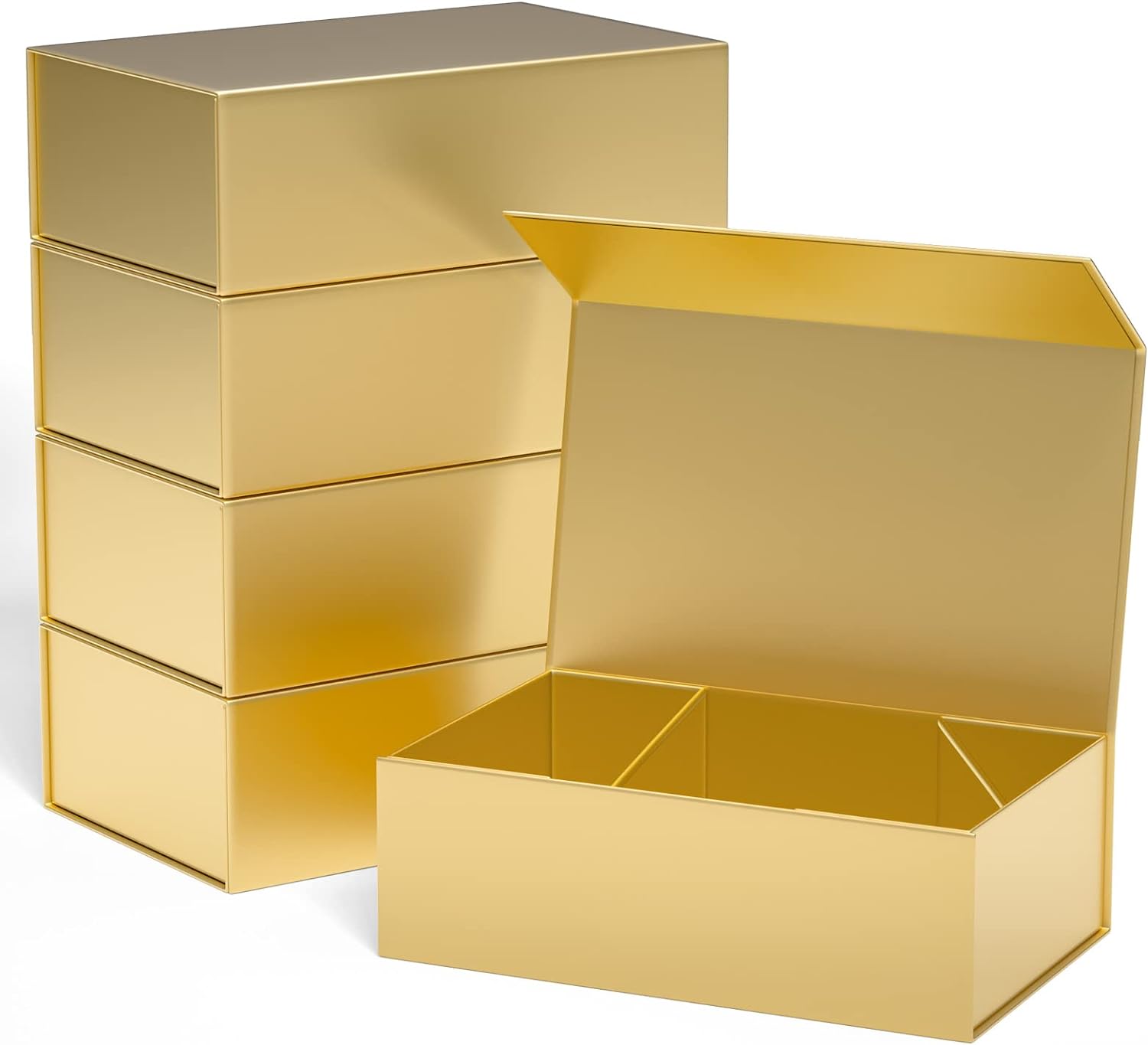 Gold Gift Boxes with Magnetic Closure for Luxury Present Wrapping