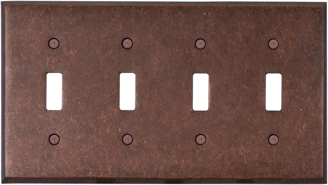 Mottled Antique Copper Outlet Wall Plate for Modern Decor