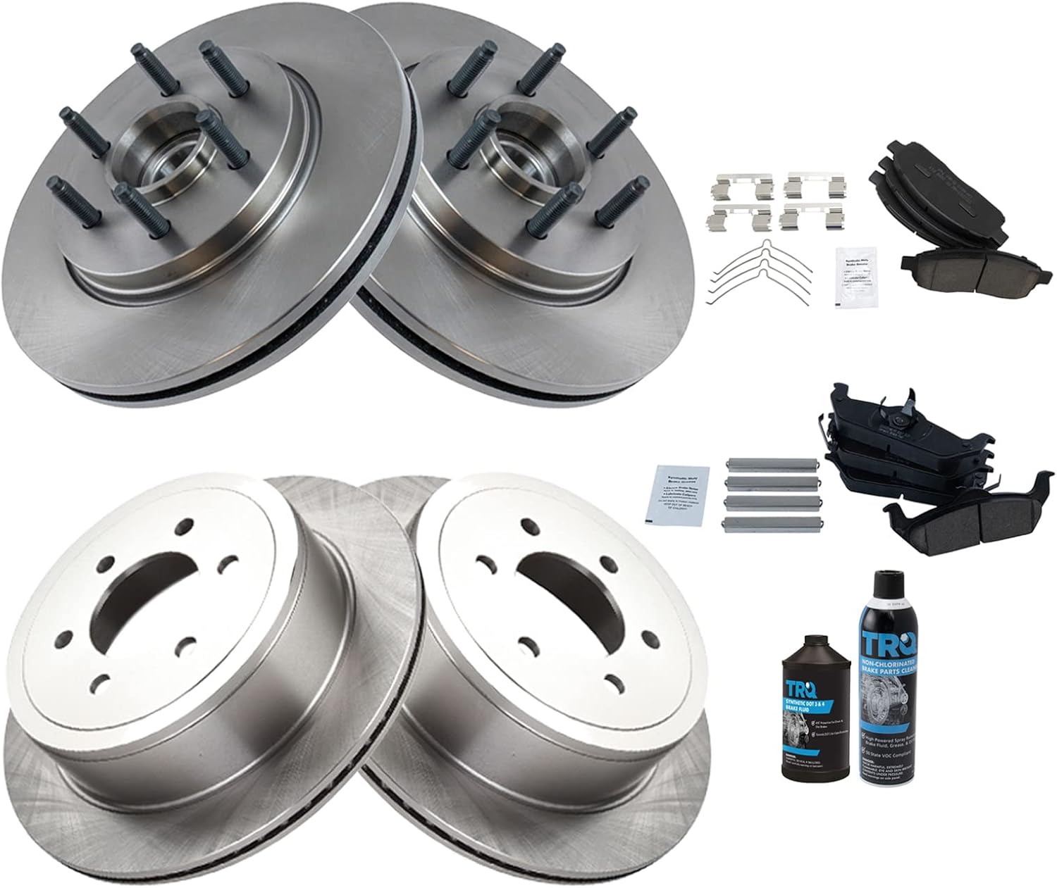 TRQ Brake Pad & Rotor Kit for 2004-2008 Ford F-150 Vehicles