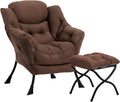 HollyHOME Lazy Chair with Foldable Ottoman for Ultimate Comfort