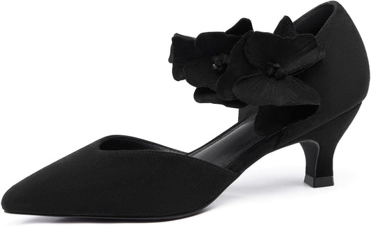 Coutgo Womens Low Kitten Heels Dressy Shoes for Any Occasion