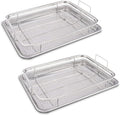 2 Set Air Fryer Basket for Oven - Nonstick Stainless Mesh Crisper