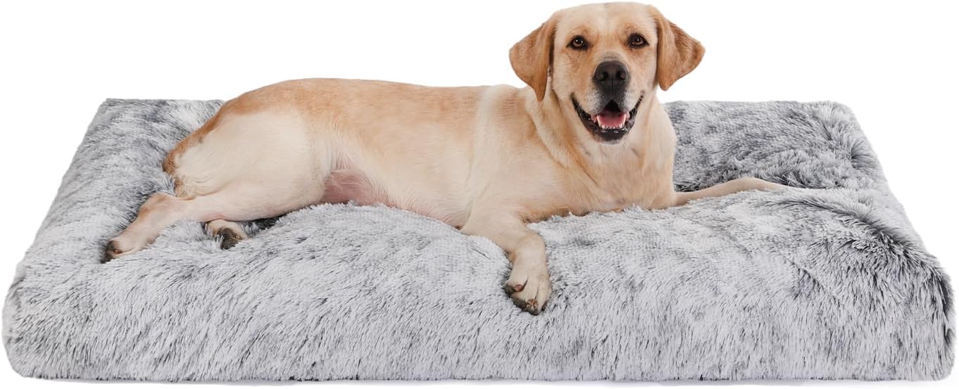 Bedfolks Waterproof Crate Bed for Dogs, Plush & Cozy Design
