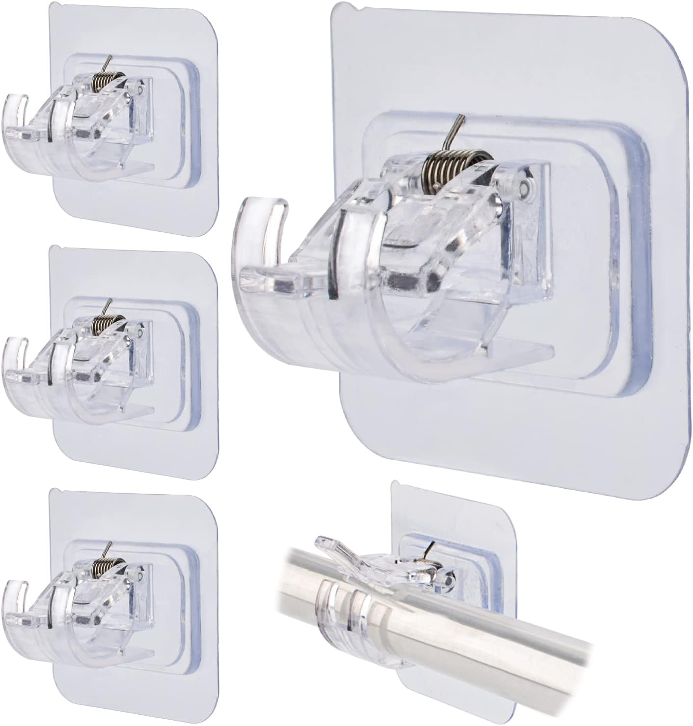 Sankoly Self-Adhesive Curtain Rod Brackets - Easy Install, No Drilling