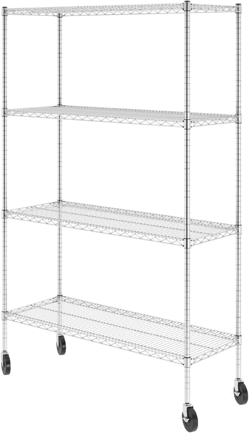 SafeRacks Heavy Duty Steel Wire Storage Shelves with Wheels