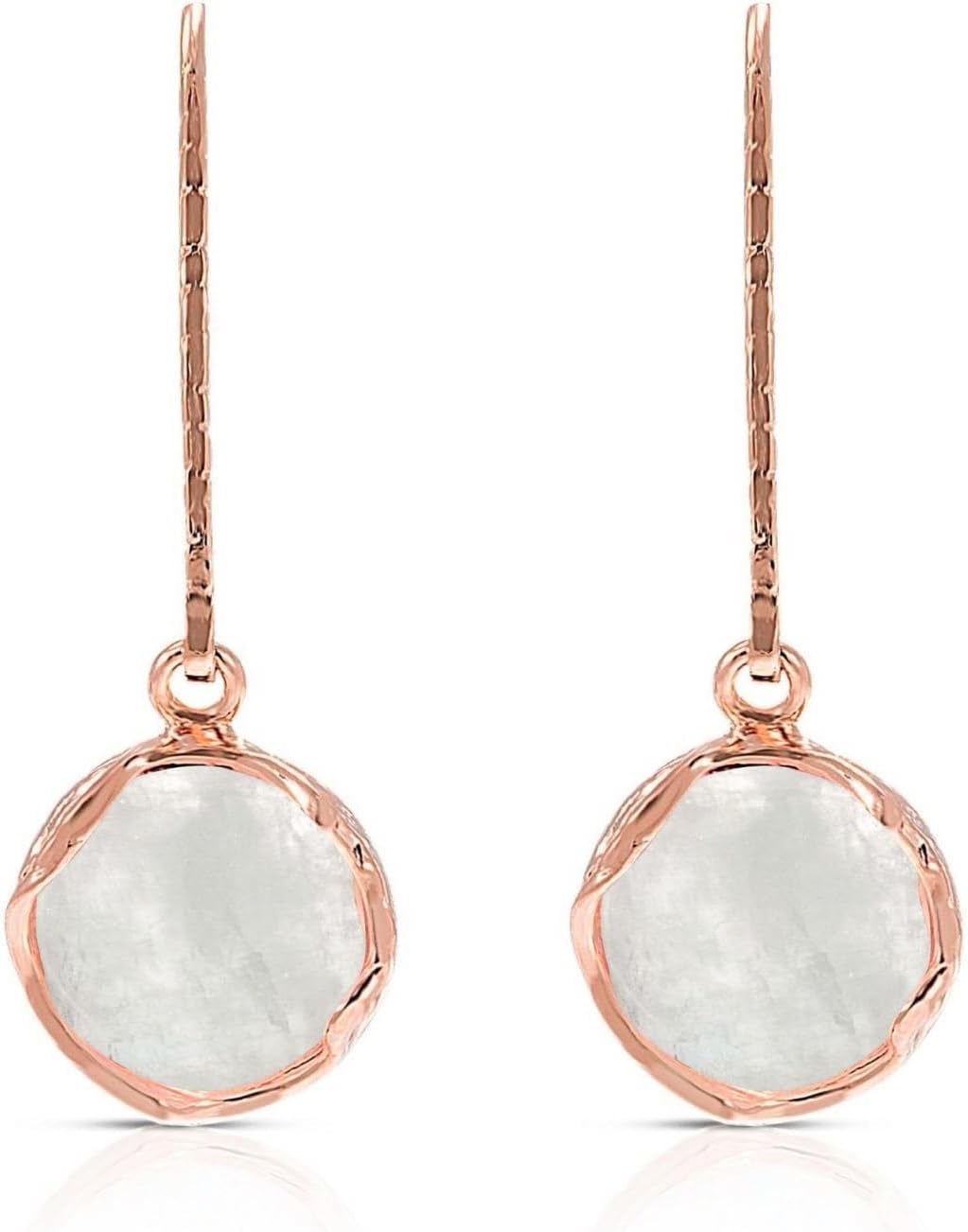 14K Rose Gold Plated Gemstone Dangle Earrings for Women
