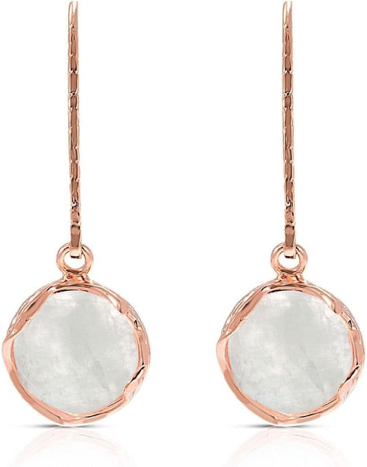14K Rose Gold Plated Gemstone Dangle Earrings for Women