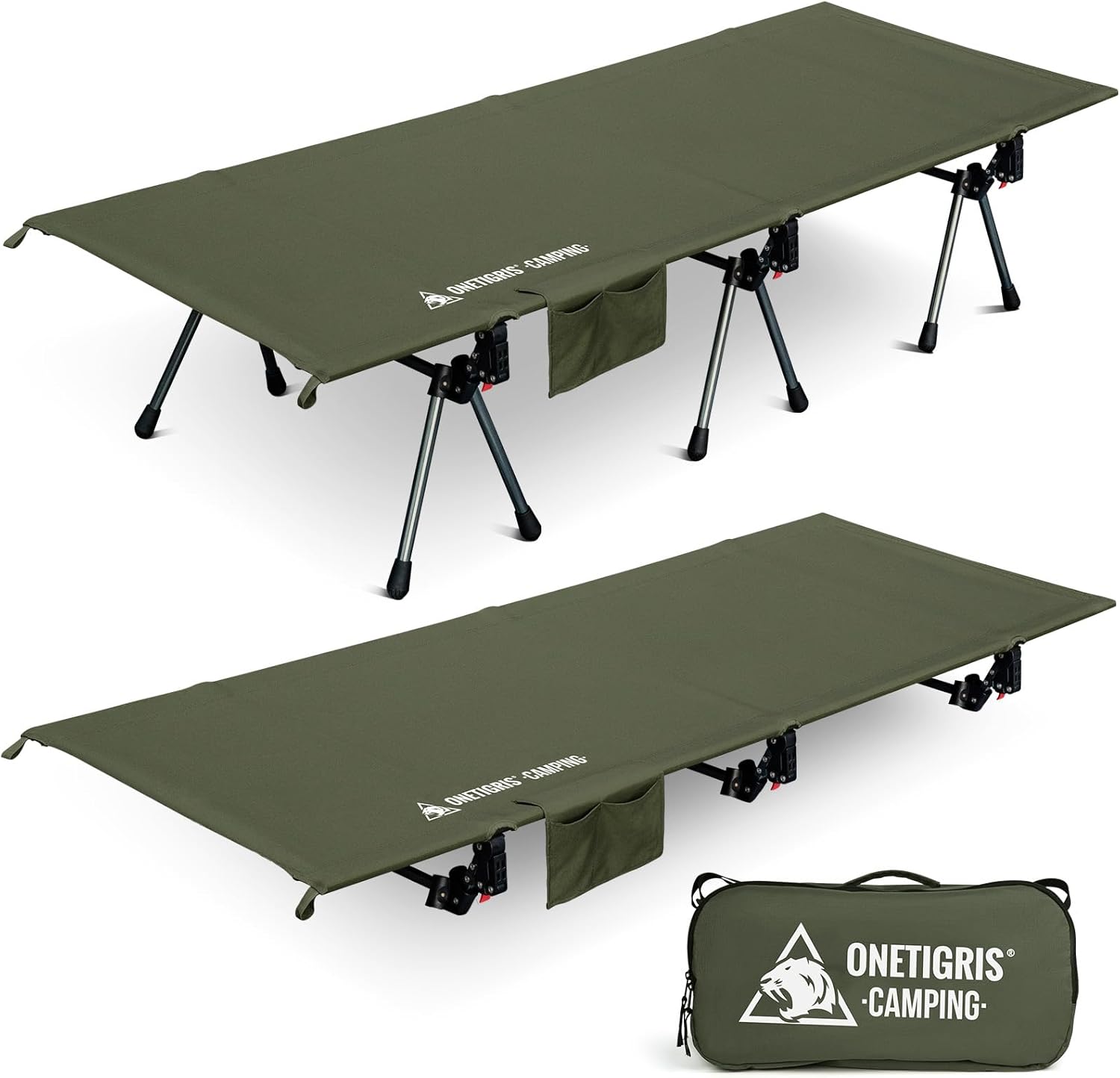 Adjustable Camping Cot - Strong Support 330lbs