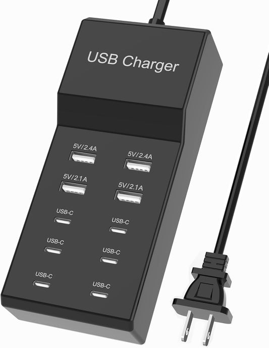 KingFuture 10-Port USB-C Charger Station