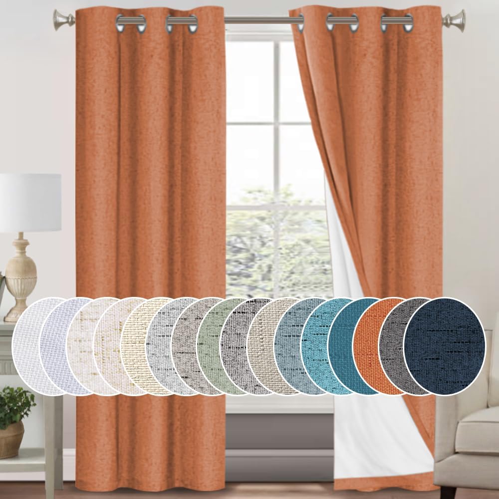 PrinceDeco 100% Blackout Curtains for Bedroom, 84 inch Length