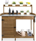 Outdoor Garden Potting Bench Table 41in Wooden Potting Table