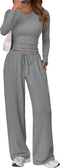 Trendy Queen Women's 2 Piece Spandex Blend Lounge Set - Casual Crop