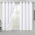 White Blackout Curtains 45 in Length 2 Panels Set - Thermal Soundproof