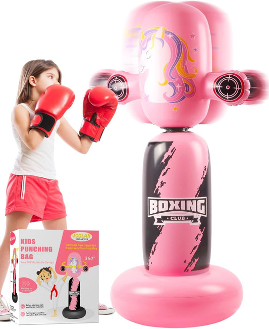 Punching Bag for Kids - Upgraded 360 Rotating Inflatable Toy