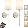 Battery Operated Wall Sconces Set of Two - Wireless Rechargeable