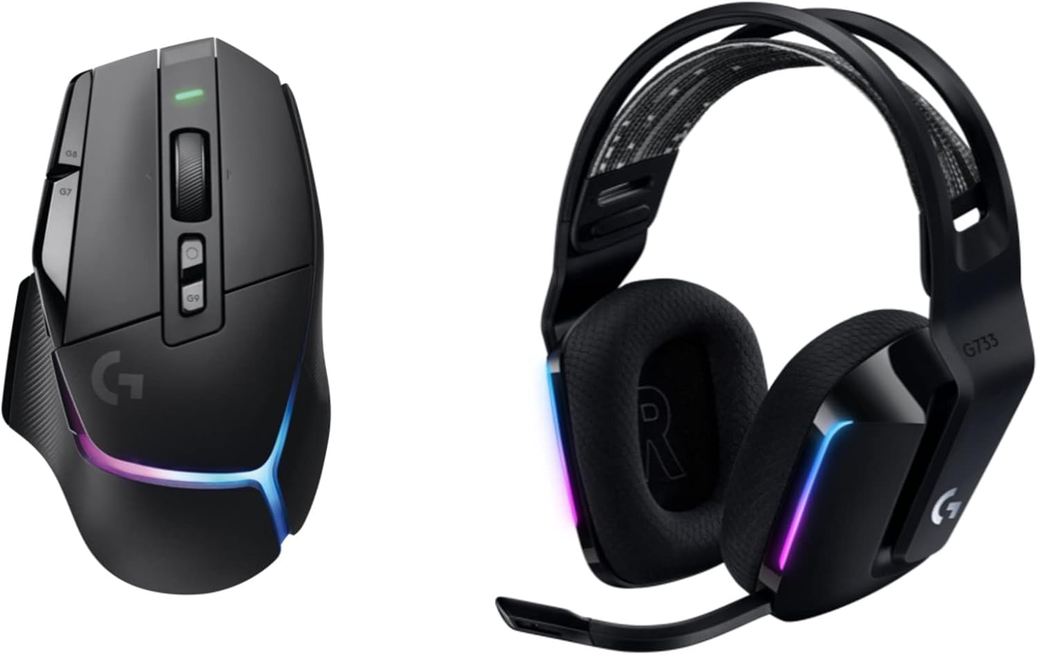 Logitech G502 X Plus Wireless Gaming Mouse and G733 Headset