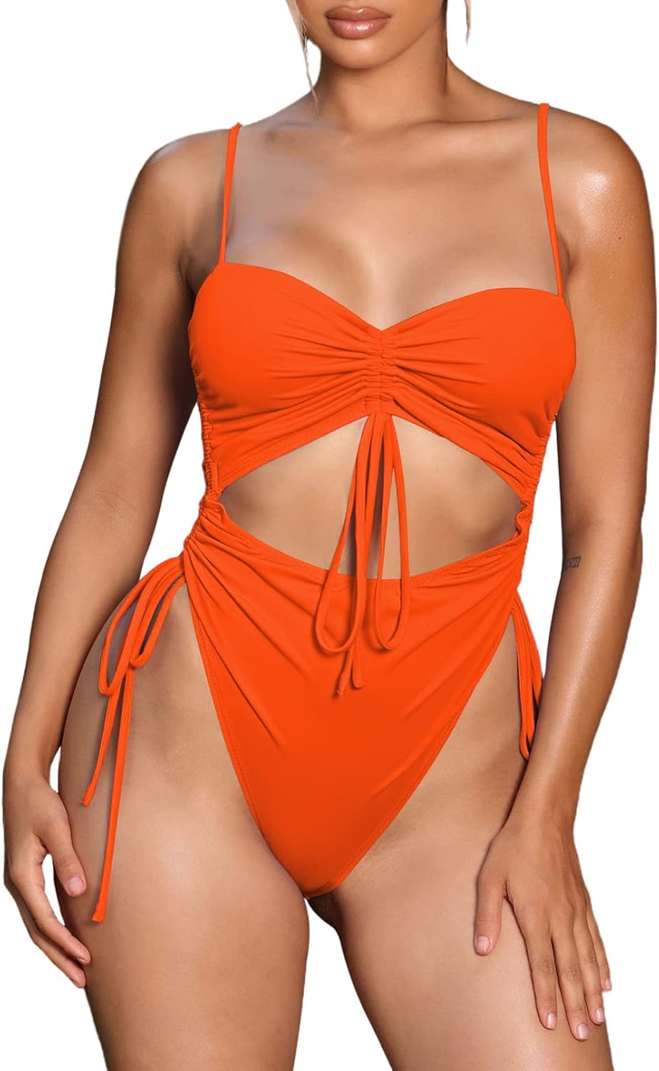 Viottiset Women's Cut Out Drawstring One Piece Swimsuit Review