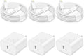 i Phone Charger Fast Charging 20W USB-C Block with 6 ft Cord - 3 Pack