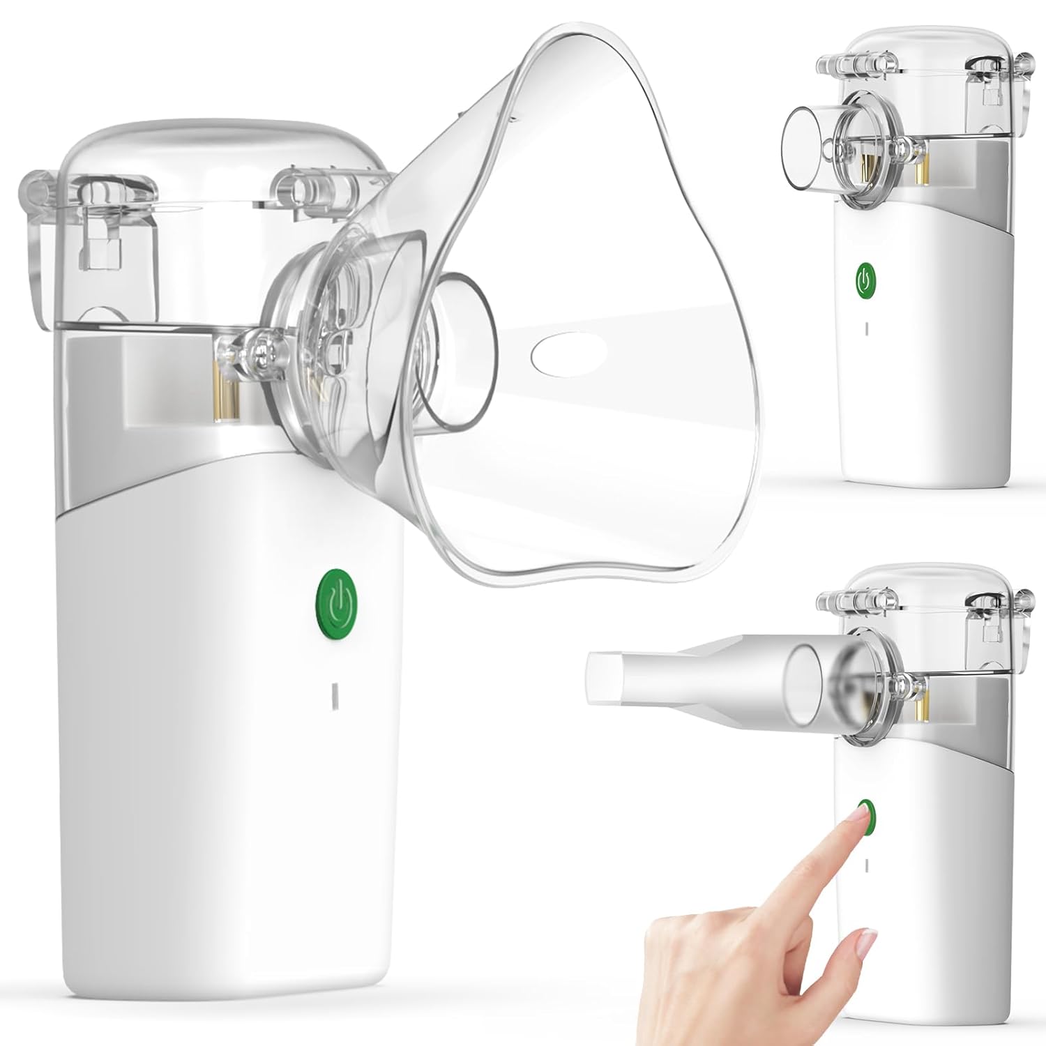 KOSGHO Portable Handheld Mesh Nebulizer - Adjustable Speeds, Self-Cleaning, Dual Size Masks