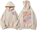 Womens You Are Enough Floral Graphic Hoodie - Mental Health Aesthetic