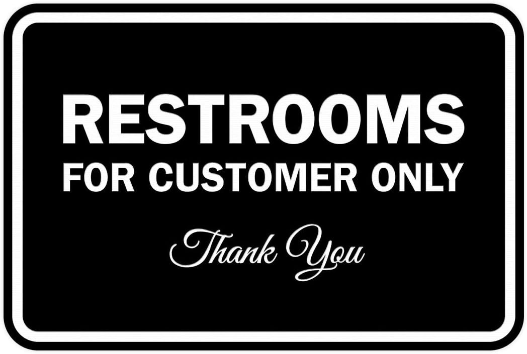 Classic Framed Restrooms Sign for Customers - 5 Pack Medium